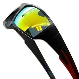 Sport‎ Sunglasses Yellow Mirrored Lens Driving Fishing Golf Cycling Sun Glasses